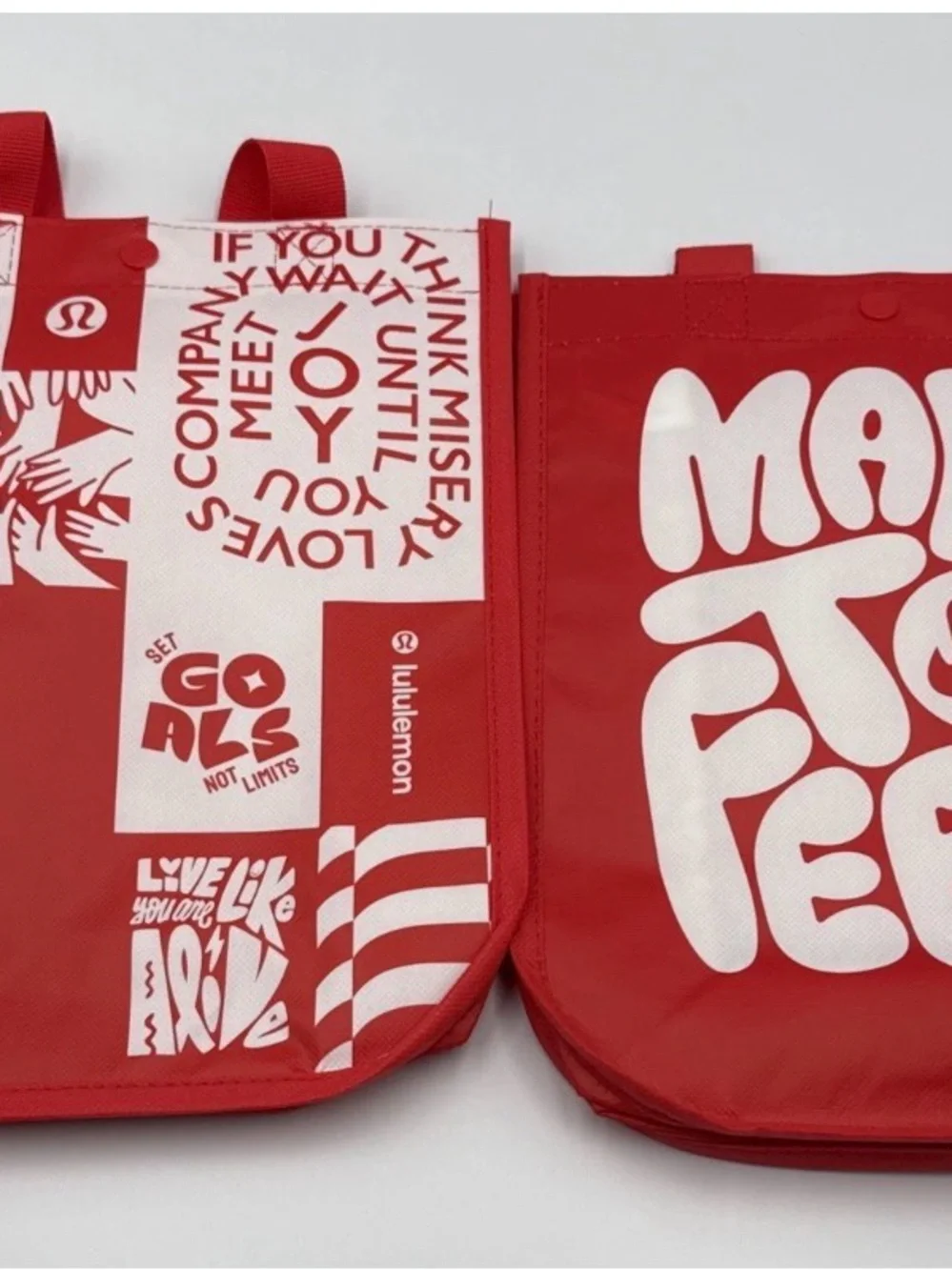 lululemon athletica Red Reusable Graphic Tote Pair